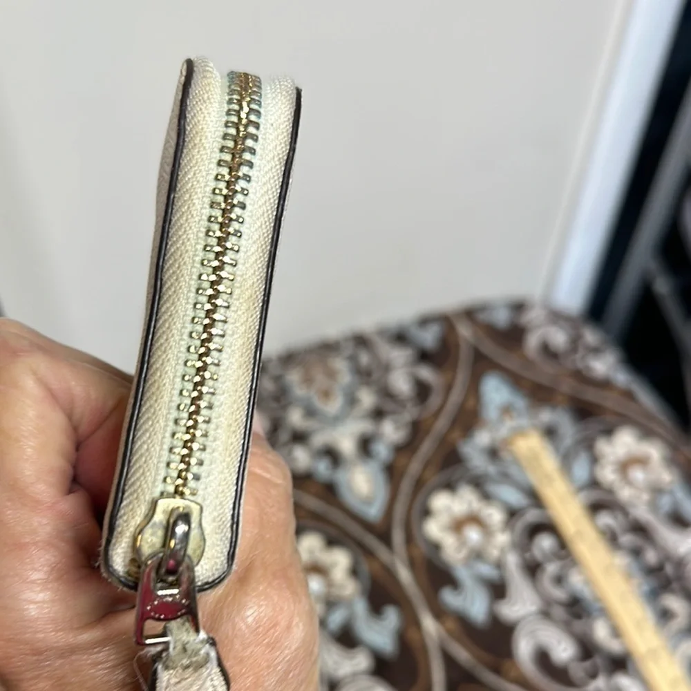 Coach Beige Zip-Around Wallet